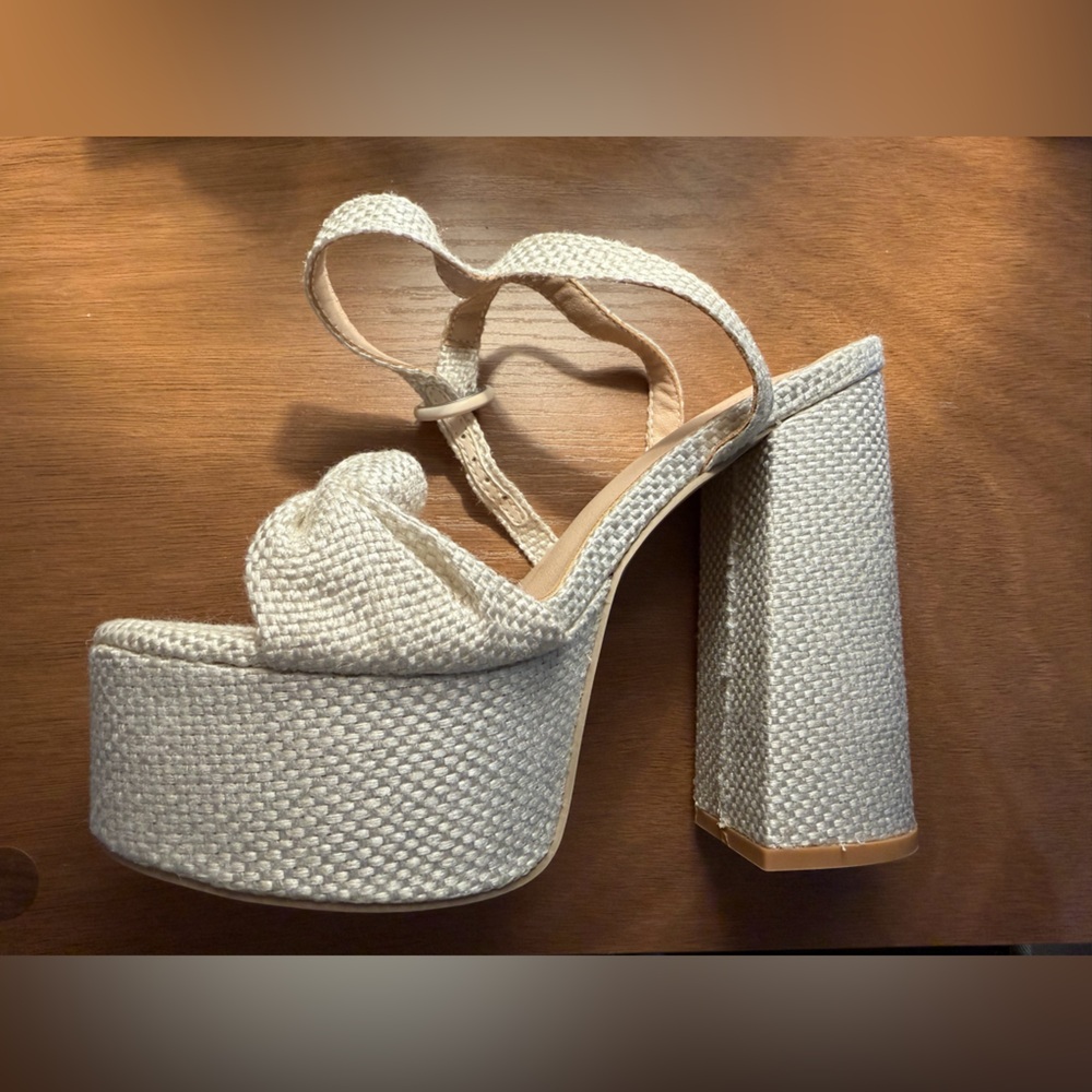 SHEIN Cream Platform Heels
